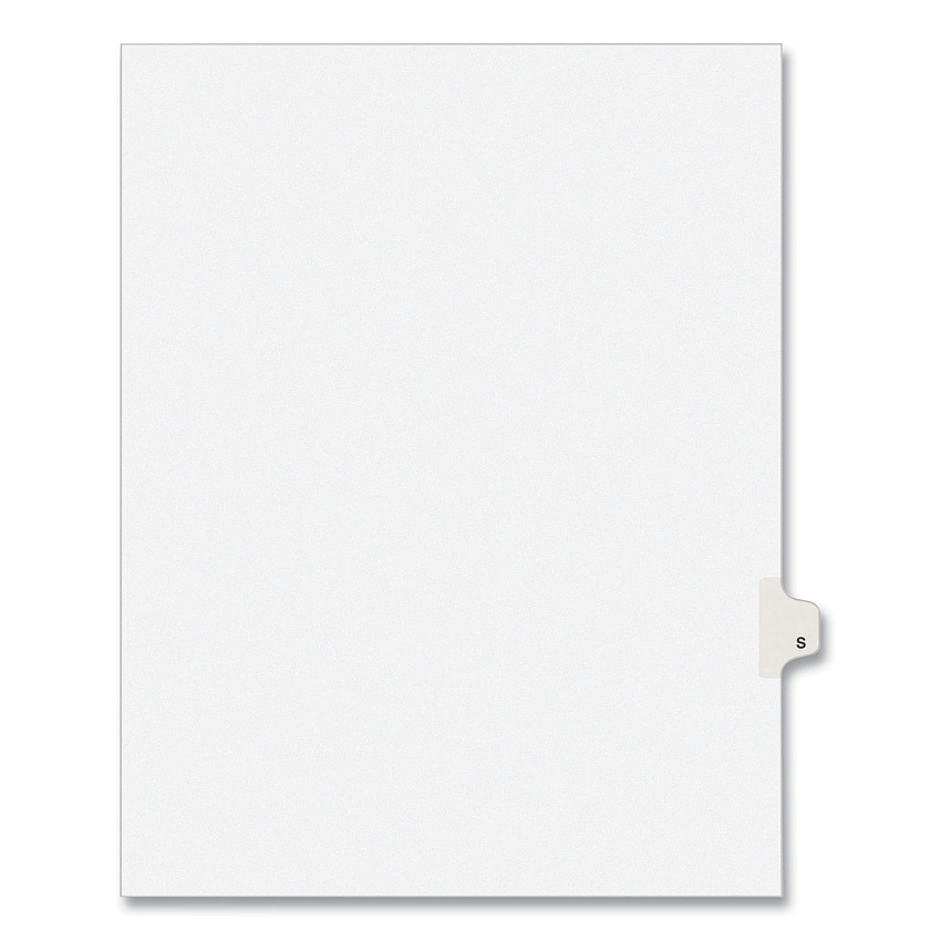 Preprinted Legal Exhibit Side Tab Index Dividers, Avery Style, 26-Tab, S, 11 x 8.5, White, 25/Pack, (1419) (01419)