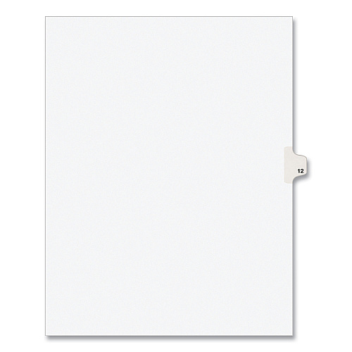 Preprinted Legal Exhibit Side Tab Index Dividers, Avery Style, 10-Tab, 12, 11 x 8.5, White, 25/Pack (11922)