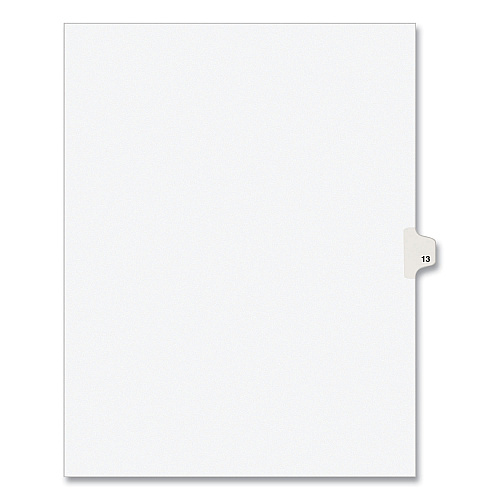 Preprinted Legal Exhibit Side Tab Index Dividers, Avery Style, 10-Tab, 13, 11 x 8.5, White, 25/Pack (11923)