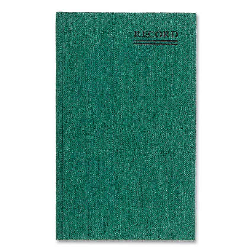 National Paper Emerald Series Account Book, Green Cover, 12.25 x 7.25 Sheets, 150 Sheets/Book (56111)