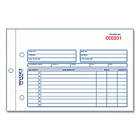 Rediform Invoice Book, Two-Part Carbonless, 5.5 x 7.88, 50 Forms Total (7L721)
