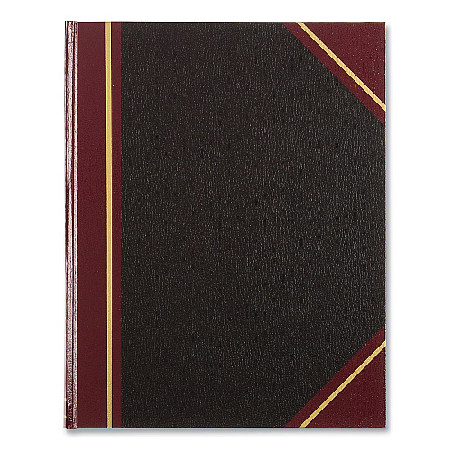 National Paper Texthide Eye-Ease Record Book, Black/Burgundy/Gold Cover, 10.38 x 8.38 Sheets, 300 Sheets/Book (56231)