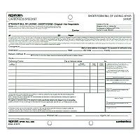 Rediform Speediset Bill of Lading, Short Form, Three-Part Carbonless, 7 x 8.5, 50 Forms Total (6P695)