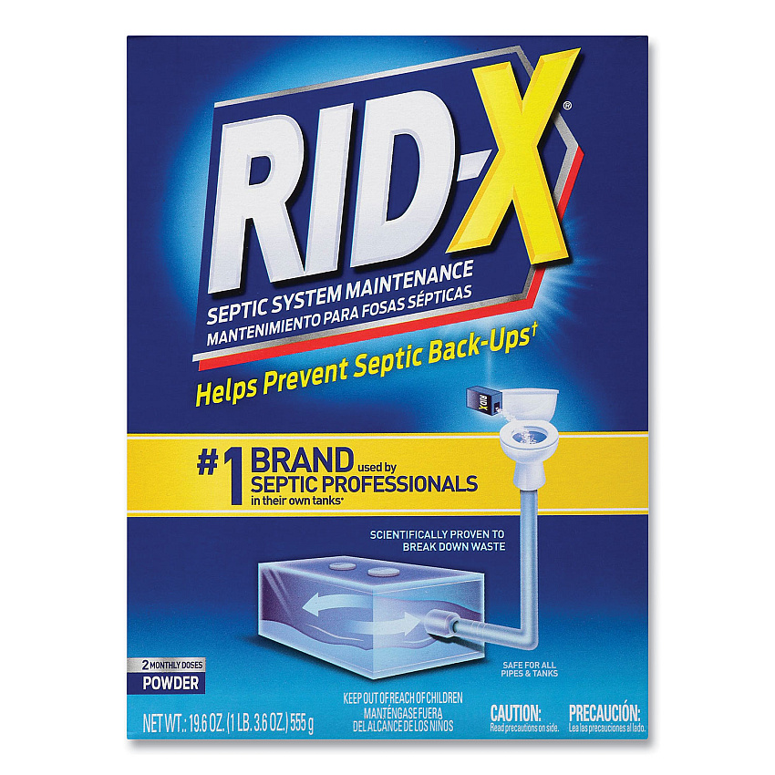 RID-X Septic System Treatment Concentrated Powder, 19.6 oz, 6/Carton (80307)