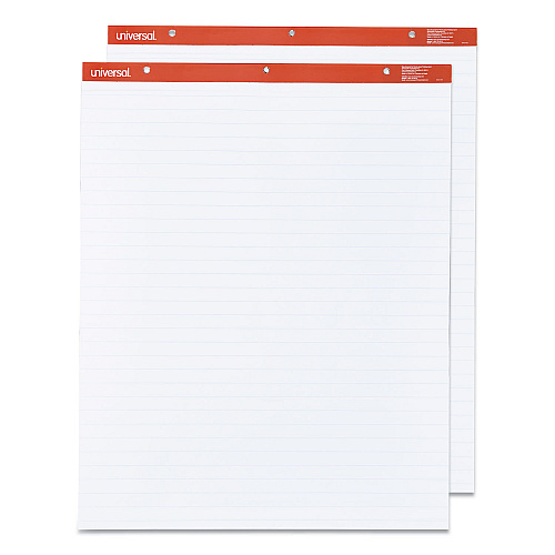 Universal Easel Pads/Flip Charts, Presentation Format (1" Rule), 27 x 34, White, 50 Sheets, 2/Carton (UNV35601)