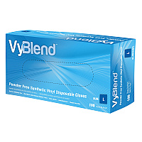 Vyblend Synthetic Vinyl Powder Free 4.5 Mil Gloves Blue Lrg, Case Of 1000 (GL-VN104BFL)