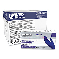 AMMEX Professional Nitrile Exam Gloves, Powder-Free, 3 mil, Medium, Indigo, 100/Box (AINPF44100)