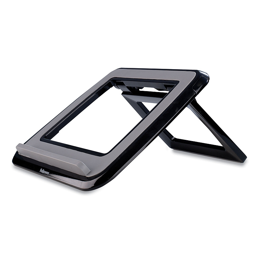 Fellowes I-Spire Series Laptop Quick Lift, 12.63" x 11.25" x 1.63" to 12.63",  Black, Supports 9.92 lbs 1.6" Height x 12.6" Width x 11.3" Depth - ABS Plastic - Black - 1 Each (8212001)