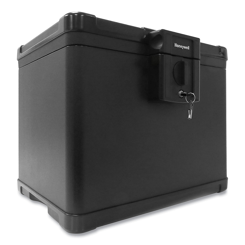 Honeywell Molded Fire and Water File Chest, 16 x 12.6 x 13, 0.6 cu ft, Black (1536)