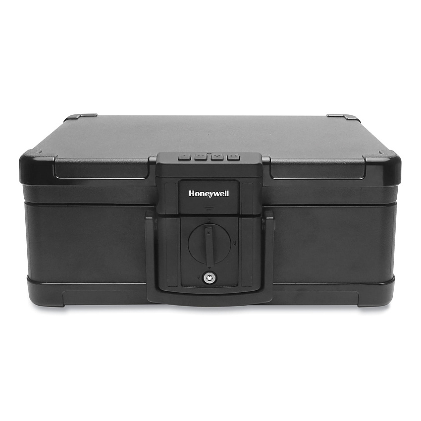 Honeywell Fire and Waterproof Safe with Touchpad Lock, 15.9 x 13.1 x 6.7, 0.24 cu ft, Black (1553)