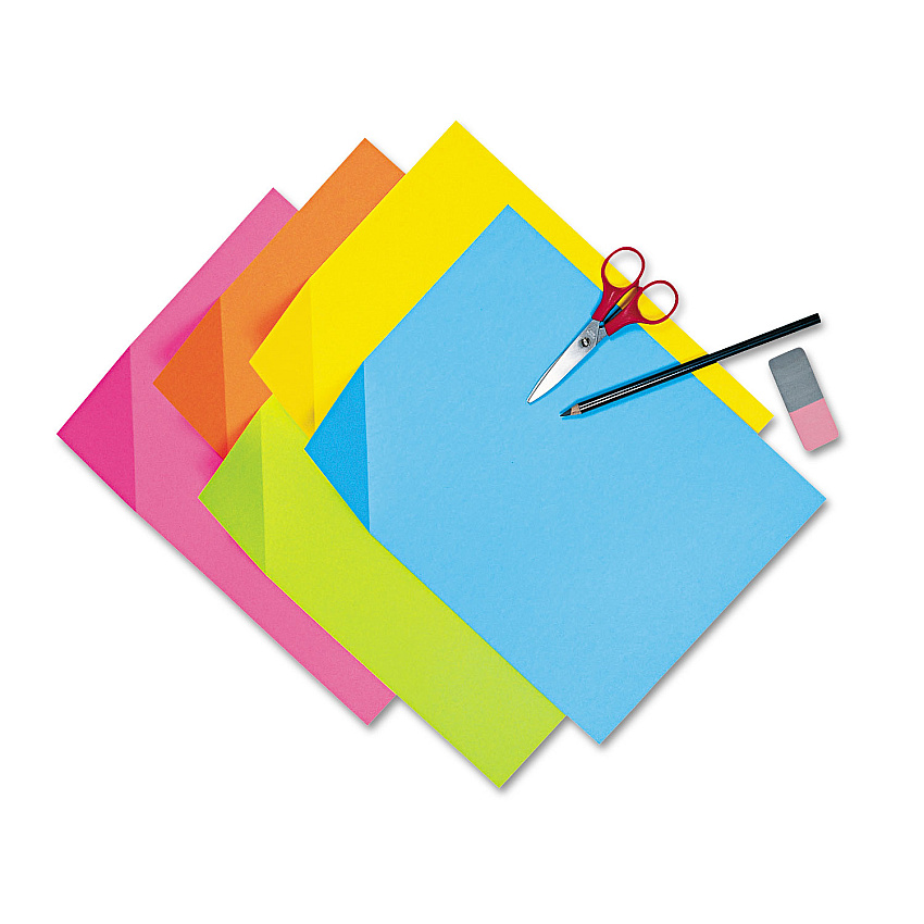 Pacon Colorwave Super Bright Tagboard, 9 x 12, Blue, Orange, Yellow, 100 Sheets/Pack (1709)