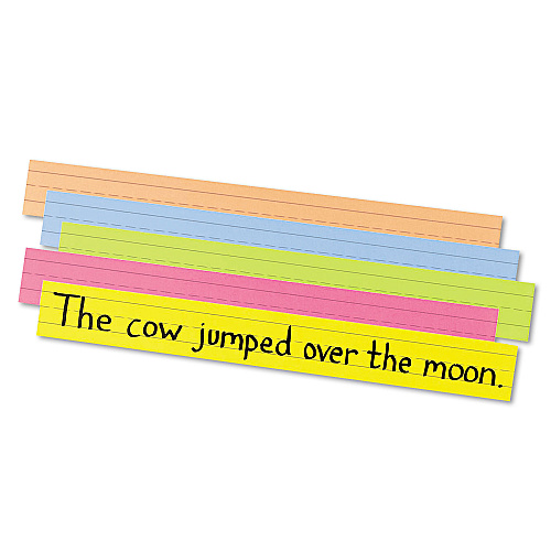 Pacon Sentence Strips, 24 x 3, Assorted Bright Colors, 100/Pack (1733)