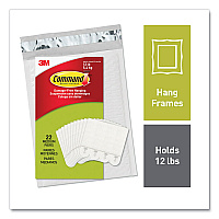 Command Picture Hanging Strips, Removable, Holds Up to 3 lbs per Pair, Medium, 0.63 x 2.75, White, 22 Pairs/Pack (1720422)