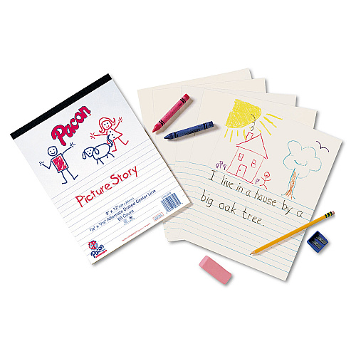 Pacon Multi-Program Picture Story Paper, 16 lb, 5/8" Long Rule, One-Sided, 9 x 12, 500/Pack (2423)