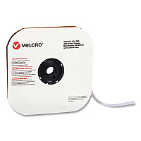 Velcro Sticky-Back Fasteners, Loop Side, 0.63" x 75 ft, White (190821)