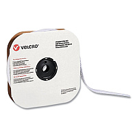 Velcro Sticky-Back Fasteners, Loop Side, 1" x 75 ft, White (190959)