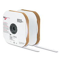 Velcro Sticky-Back Fasteners, Hook Side, 1" x 75 ft, White (191033)
