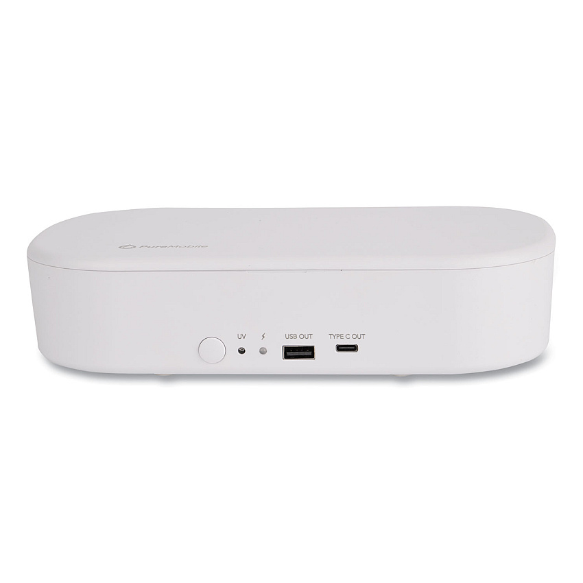 Vivitar PureMobile Wireless Charger and Sanitizer, USB-B, USB-C Ports, White (VPUR1010)