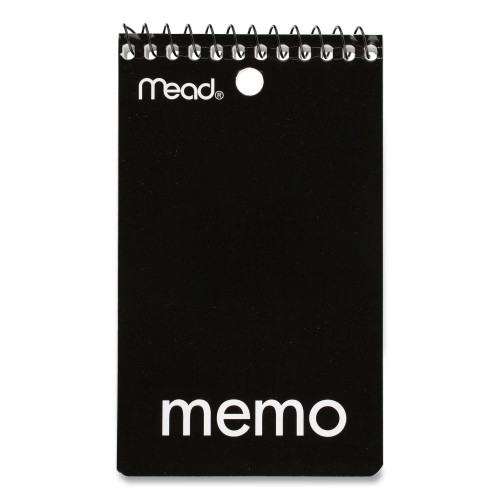 Mead Wirebound Memo Book, Medium/College Rule, 3 x 5, White
