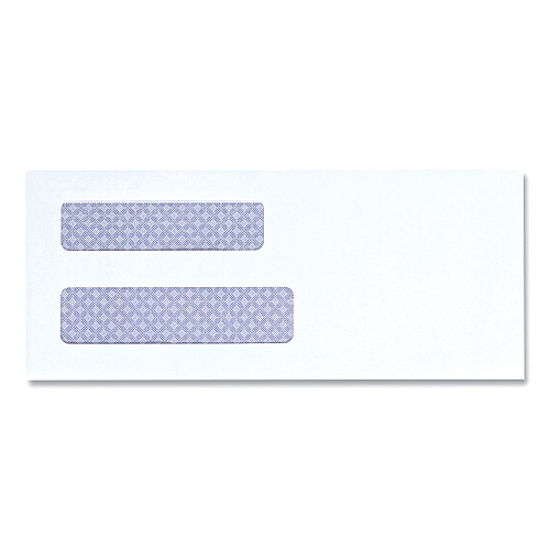 Universal Double Window Business Envelope, #8 5/8, Square Flap, Gummed Closure, 3.63 x 8.88, White, 500/Box (UNV35213)