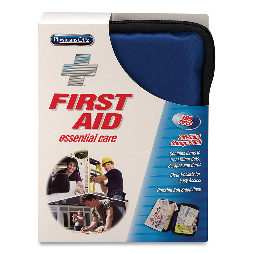 PhysiciansCare Soft-Sided First Aid Kit for up to 25 People, 195 Pieces, Soft Fabric Case (90167)