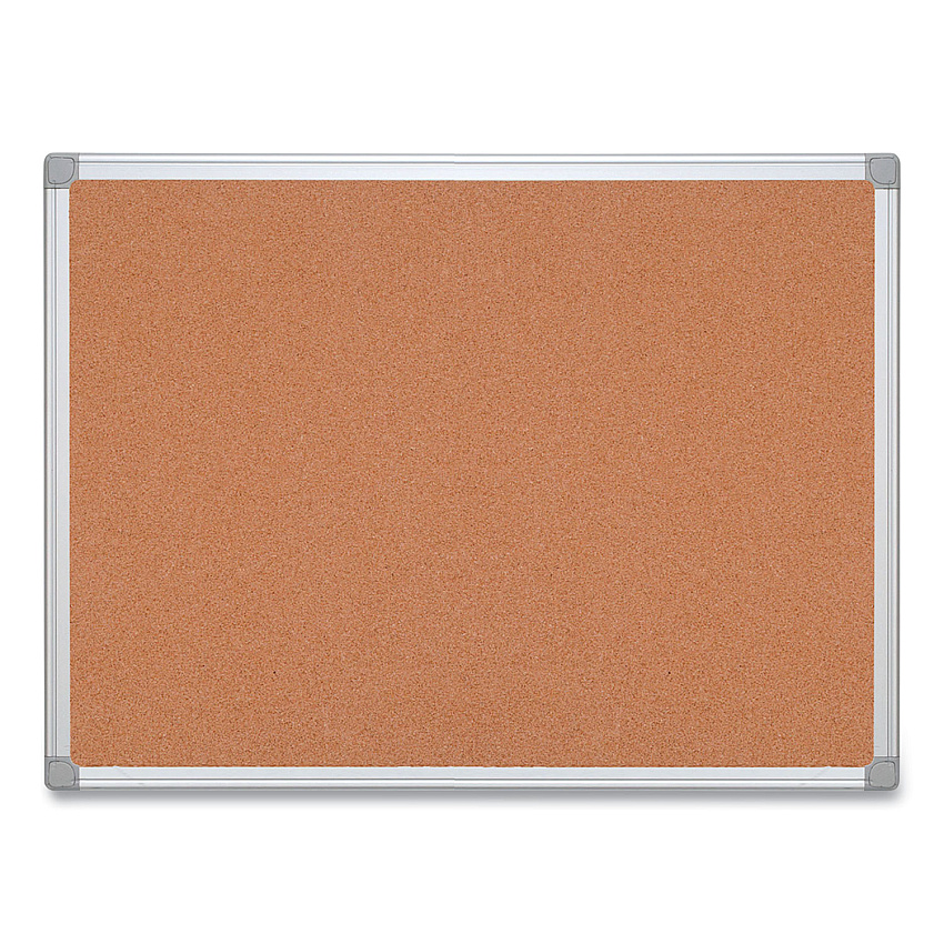 MasterVision Earth Cork Board, 36 x 24, Tan Surface, Silver Aluminum Frame (CA031790)