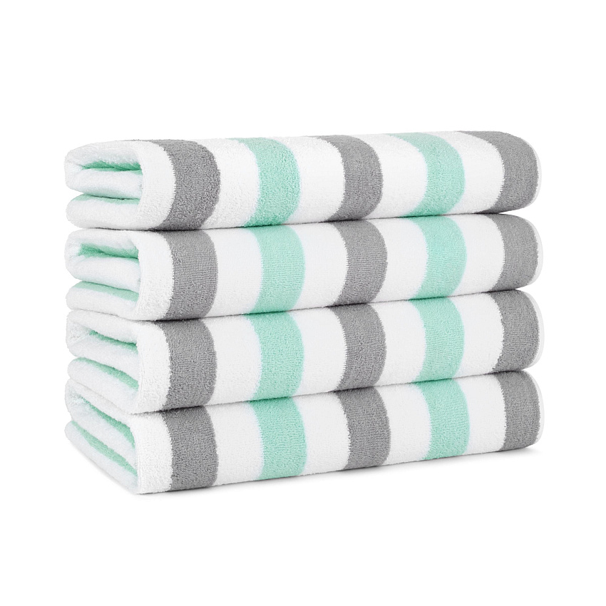 Cabo Cabana Beach Towel 30x70 Grey/green - Pack Of 4 (CABOCABANA-GY/GR)