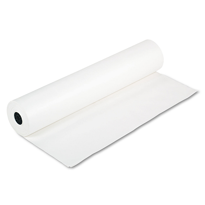 Pacon Rainbow Duo-Finish Colored Kraft Paper, 35 lb Wrapping Weight, 36" x 1,000 ft, White (63000)