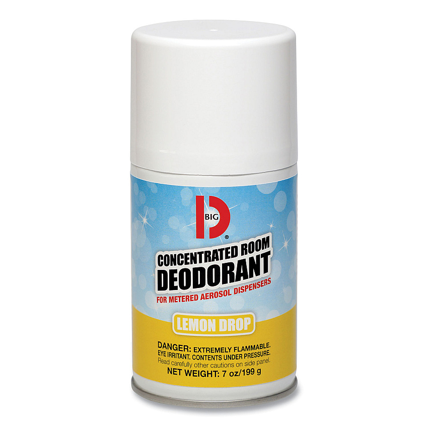 Big-D Metered Concentrated Room Deodorant, Lemon Scent, 7 oz Aerosol Spray, 12/Carton (451)