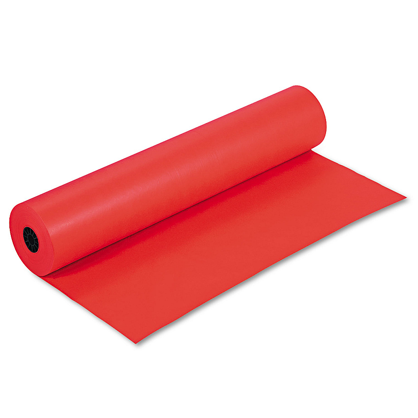 Pacon Rainbow Duo-Finish Colored Kraft Paper, 35 lb Wrapping Weight, 36" x 1,000 ft, Flame (63060)