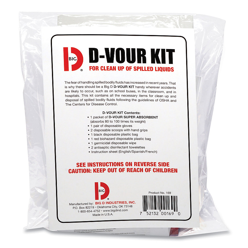 Big-D D'vour Clean-up Kit, Powder, All Inclusive Kit, 6/Carton (169)