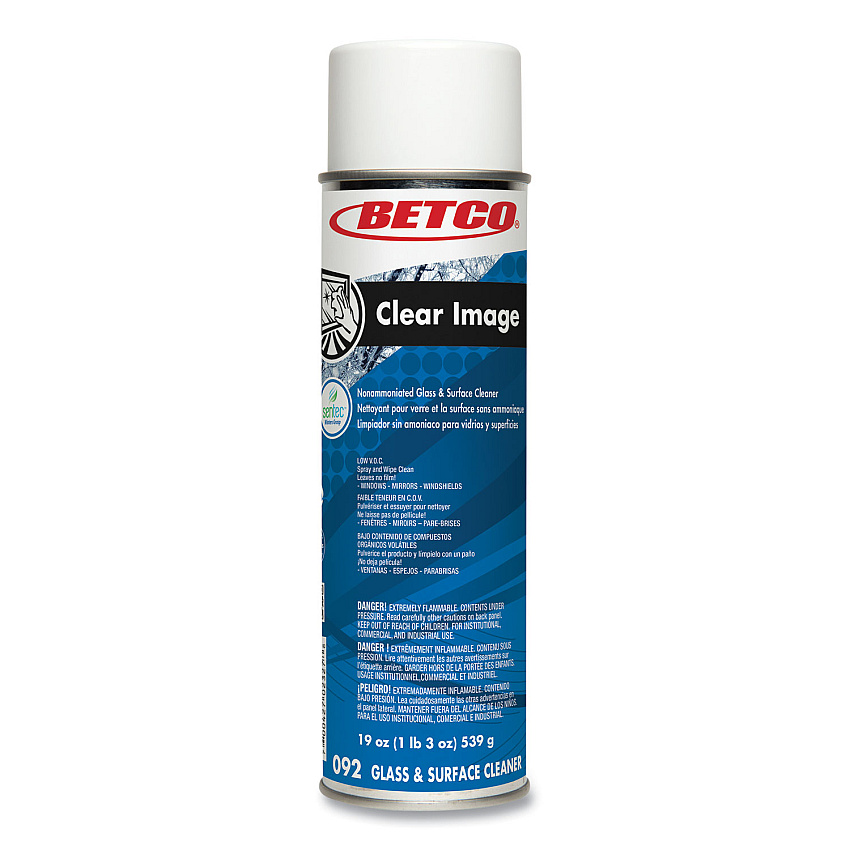 Betco Clear Image Glass and Surface Cleaner, Rain Fresh Scent, 19 oz Spray Bottle, 12/Carton (922302)