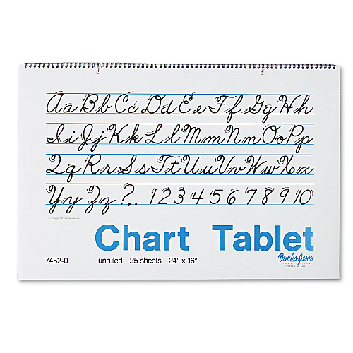 Pacon Chart Tablets, Unruled, 24 x 16, White, 25 Sheets (74520)
