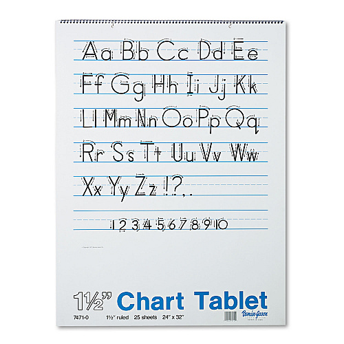 Pacon Chart Tablets, Presentation Format (1.5" Rule), 24 x 32, White, 25 Sheets (74710)