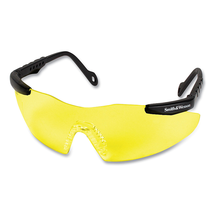 Smith & Wesson Magnum 3G Safety Eyewear, Black Frame, Yellow/Amber Lens, 12/Box (19826)
