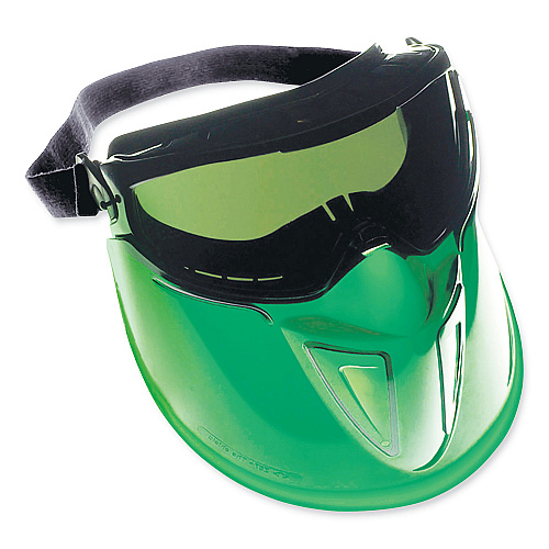 V90 Shield Safety Goggles With Face Shield, Over Glasses, Green Anti-fog Lens, 6/box