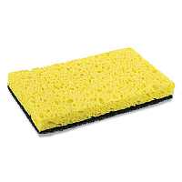 AmerCareRoyal Heavy-Duty Scrubbing Sponge, 3.5 x 6, 0.85" Thick, Yellow/Green, 20/Carton (S740C20)