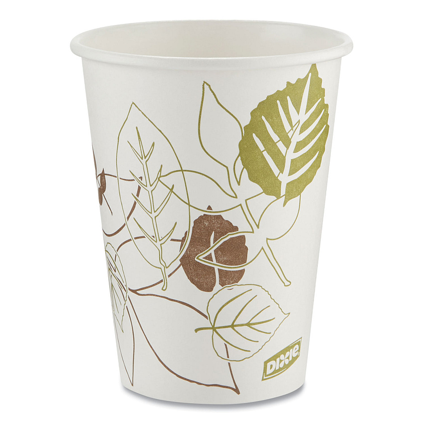Dixie Pathways Paper Hot Cups, 12 oz, 50 Sleeve, 20 Sleeves/Carton (2342PATH)