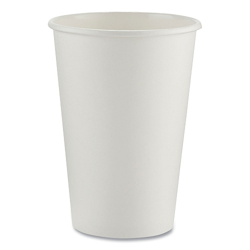 Dixie Paper Hot Cups, 16 oz, White, 50/Sleeve, 20 Sleeves/Carton (2346W)