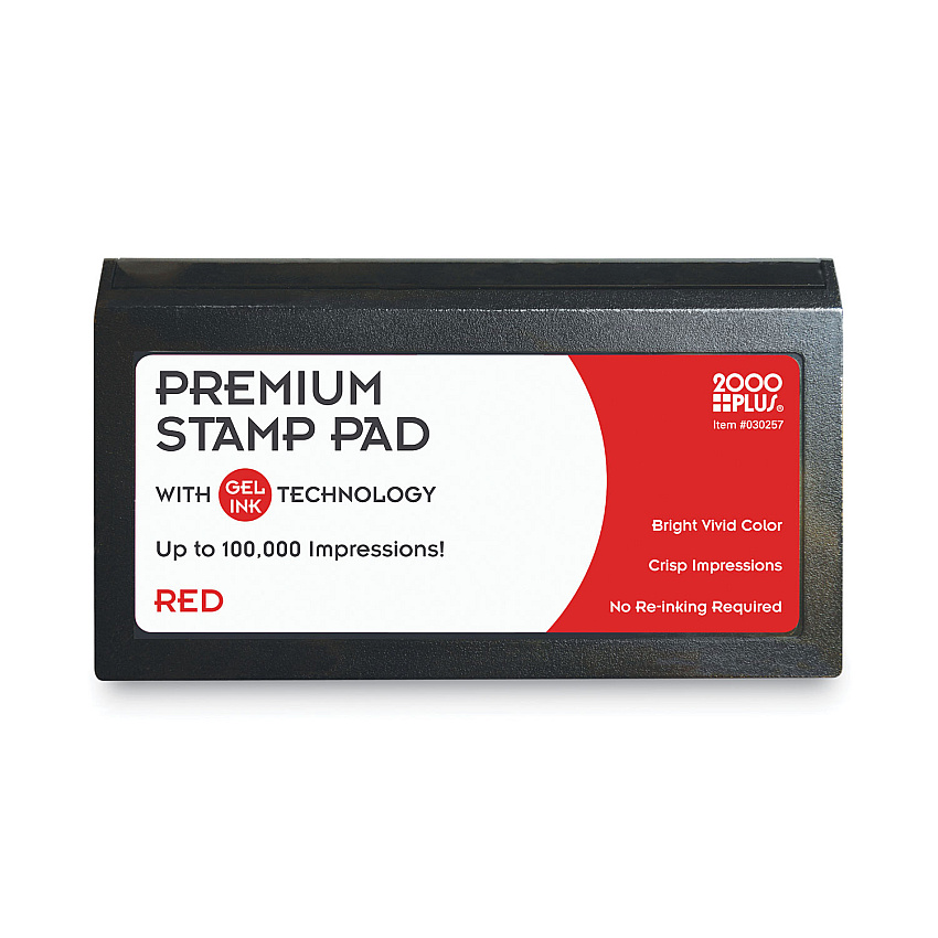 COSCO Microgel Stamp Pad for 2000 PLUS, 6.17" x 3.13", Red (030257)