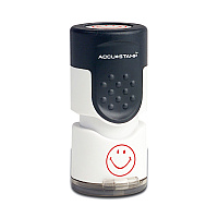 ACCUSTAMP Pre-Inked Round Stamp, Smiley, 0.63