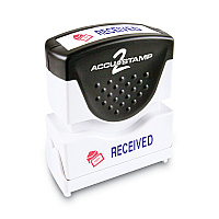 ACCUSTAMP Pre-Inked Shutter Stamp, Red/Blue, RECEIVED, 1.63 x 0.5 (035537)