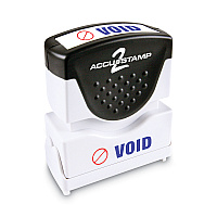 ACCUSTAMP Pre-Inked Shutter Stamp, Red/Blue, VOID, 1.63 x 0.5 (035539)