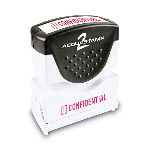 ACCUSTAMP Pre-Inked Shutter Stamp, Red, CONFIDENTIAL, 1.63 x 0.5 (035574)