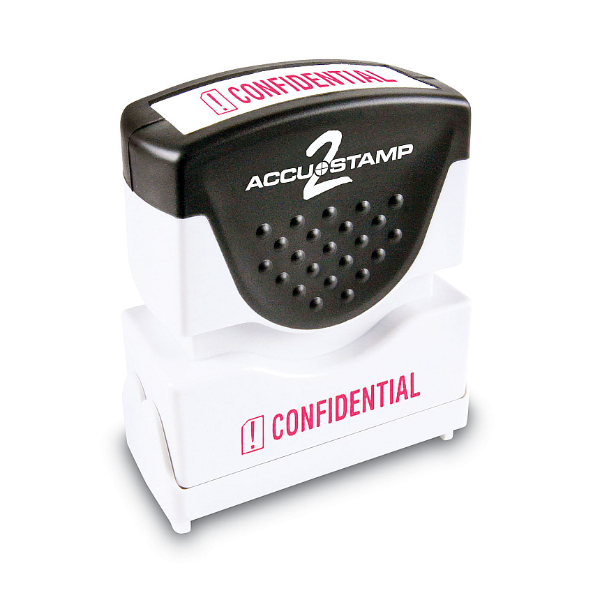 ACCUSTAMP Pre-Inked Shutter Stamp, Red, CONFIDENTIAL, 1.63 x 0.5 (035574)
