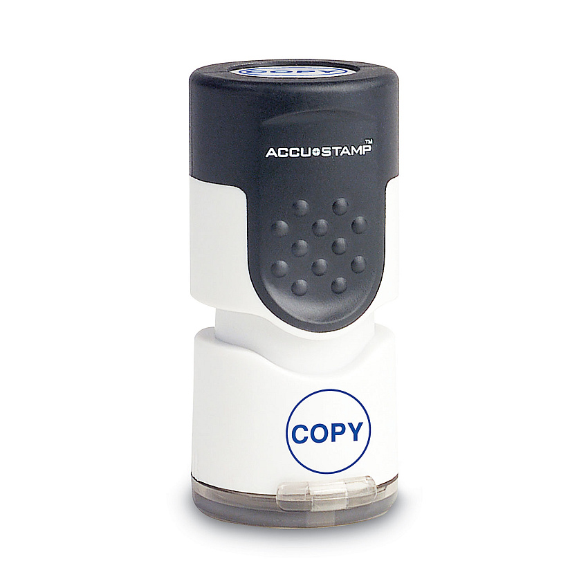 ACCUSTAMP Pre-Inked Round Stamp, COPY, 0.63" dia, Blue (035653)