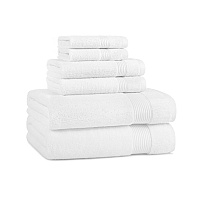 Host & Home 6pc Bath Towel Set White - Case Of 6 Sets (BSET-HH-WHT-CS)