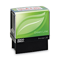 2000 PLUS Green Line Message Stamp, Paid, 1.5 x 0.56, Red (098370)