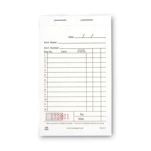 AmerCareRoyal Sales Receipt Book, TwoPart Carbonless, 3.5 x 5.63, 1