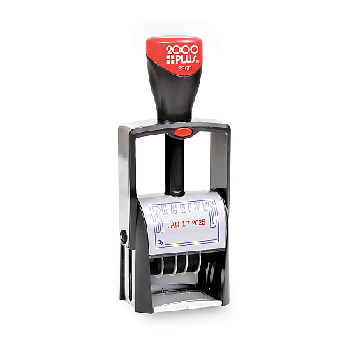 2000 PLUS Self-Inking Heavy-Duty Line Dater, 1.25 x 1.83, Red/Blue (032880)